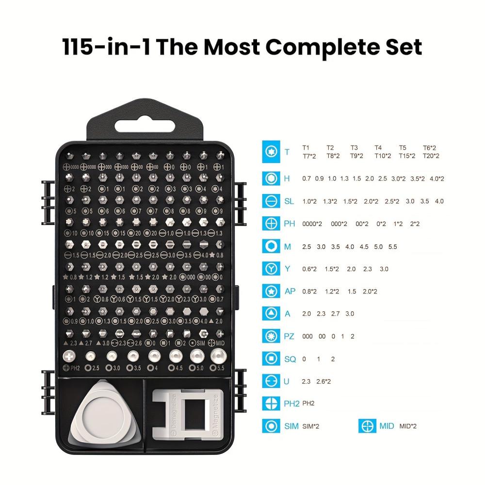 115-in-1 정밀 드라이버 세트, 미니 전문가용 자 - Electronic Repair Tutorial 리뷰 및 가격