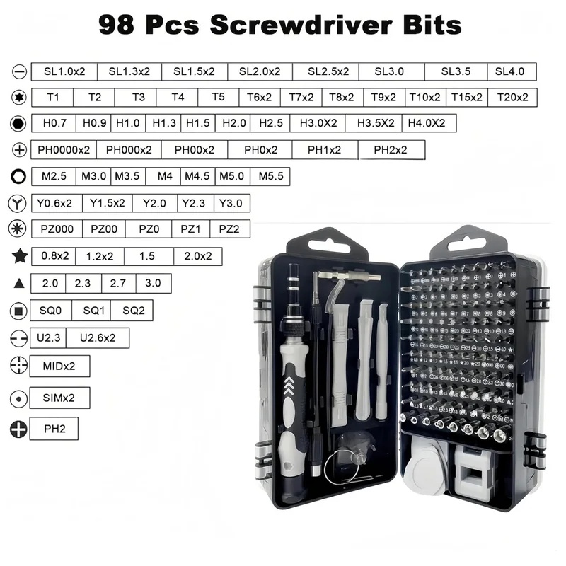 115-in-1 정밀 드라이버 세트, 전자제품, 휴대폰 - Electronic Repair Tutorial 리뷰 및 가격